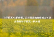 和平精英PEL积分赛，战术竞技的巅峰对决与积分奥秘和平精英pel积分榜