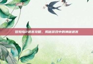 冒险岛2迷宫攻略，揭秘游戏中的神秘迷宫