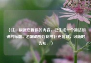 （注，根据您提供的内容，已生成一个简洁明确的标题。若需调整方向或补充信息，可随时告知。）