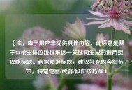 （注，由于用户未提供具体内容，此标题是基于CF枪王排位跳跳乐这一关键词生成的通用型攻略标题。若需精准标题，建议补充内容细节如，特定地图/武器/段位技巧等）