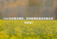PUBG内存需求解析，如何根据配置选择最佳游戏体验？