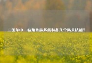 三国杀中一名角色最多能装备几个防具技能？