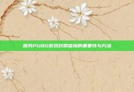 探究PUBG游戏封禁查询的重要性与方法