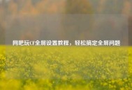 网吧玩CF全屏设置教程，轻松搞定全屏问题