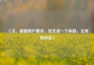 （注，根据用户要求，仅生成一个标题，无其他内容）