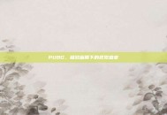 PUBG，极致画质下的视觉盛宴