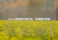 CSGO人物语音关闭方法，详细图文教程