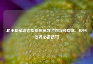 和平精英背包整理与高效装包视频教学，轻松吃鸡必备技巧