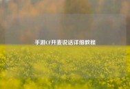 手游CF开麦说话详细教程