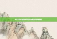 PUBG端游开镜功能故障解析