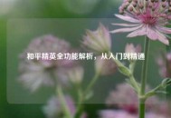 和平精英全功能解析，从入门到精通