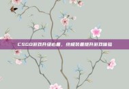CSGO游戏升级必备，终极装备提升游戏体验