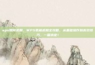 wps如何求和，WPS表格求和全攻略，从基础操作到高效技巧，一篇搞定！