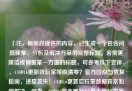 （注，根据您提供的内容，已生成一个包含问题现象、分析及解决方案的完整标题。若需更简洁或侧重某一方面的标题，可参考以下变体，，COD16更新致玩家等级清零？官方回应与恢复指南，进度丢失！COD16更新后玩家数据异常如何解决，突发，COD16版本更新引发大量玩家等级重置，请告知是否需要调整方向或补充信息。）