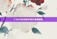 CSGO游戏帧率提升难题解析