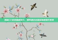 揭秘CF游戏加速技巧，如何通过去鼠标加速提升表现