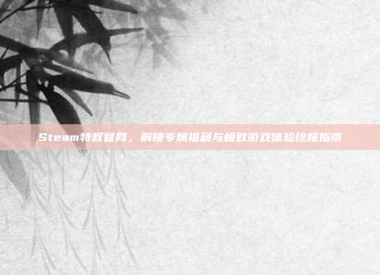 Steam特权官网,解锁专属福利与极致游戏体验终极指南