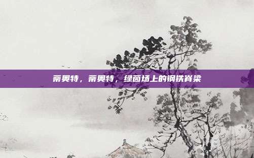 蒂奥特,蒂奥特,绿茵场上的钢铁脊梁