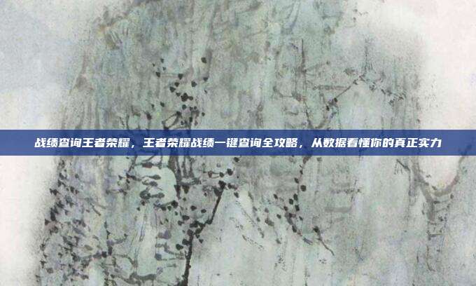 战绩查询王者荣耀,王者荣耀战绩一键查询全攻略,从数据看懂你的真正实力