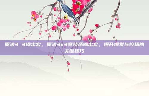 奥法3 3输出宏,奥法3v3竞技场输出宏,提升爆发与控场的关键技巧