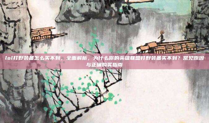 lol打野装备怎么买不到,全面解析,为什么你的英雄联盟打野装备买不到?常见原因与正确购买指南