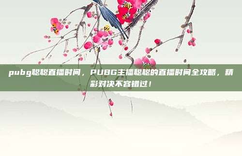pubg聪聪直播时间,PUBG主播聪聪的直播时间全攻略,精彩对决不容错过!