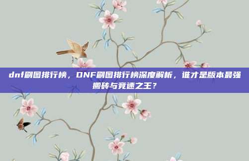 dnf刷图排行榜,DNF刷图排行榜深度解析,谁才是版本最强搬砖与竞速之王?
