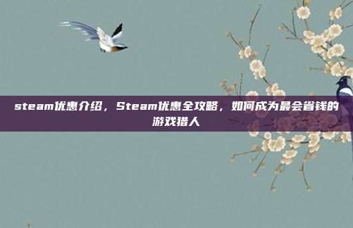 steam优惠介绍,Steam优惠全攻略,如何成为最会省钱的游戏猎人