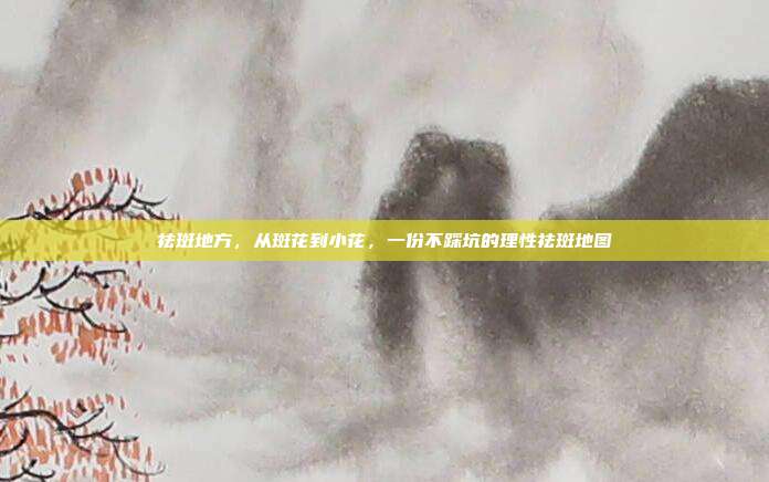 祛斑地方,从斑花到小花,一份不踩坑的理性祛斑地图