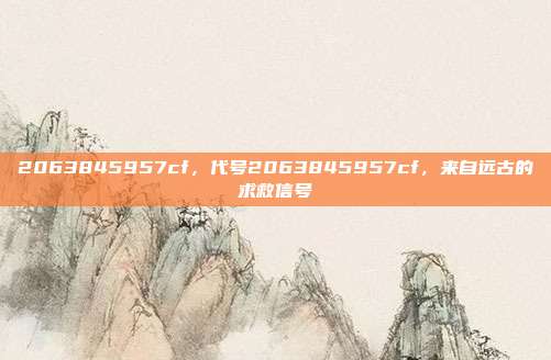 2063845957cf,代号2063845957cf,来自远古的求救信号