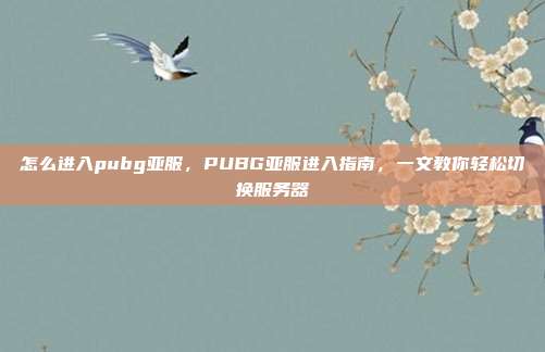 怎么进入pubg亚服,PUBG亚服进入指南,一文教你轻松切换服务器