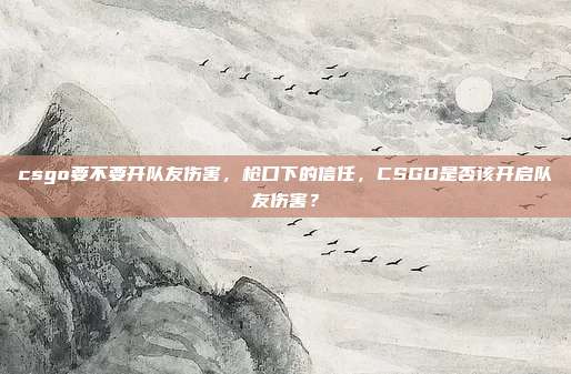 csgo要不要开队友伤害,枪口下的信任,CSGO是否该开启队友伤害?