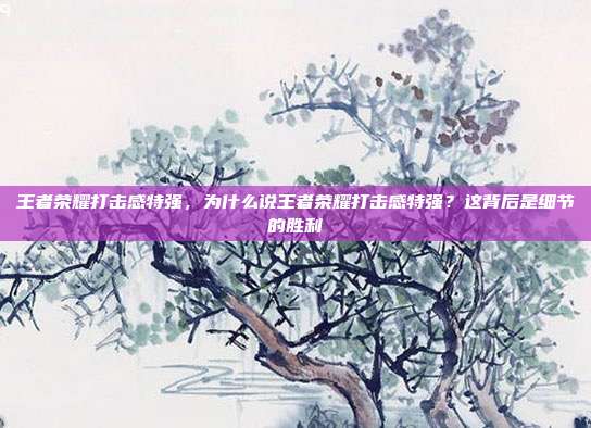 王者荣耀打击感特强,为什么说王者荣耀打击感特强?这背后是细节的胜利