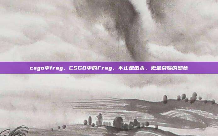 csgo中frag,CSGO中的Frag,不止是击杀,更是荣耀的勋章