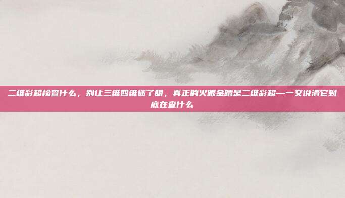 二维彩超检查什么,别让三维四维迷了眼,真正的火眼金睛是二维彩超—一文说清它到底在查什么