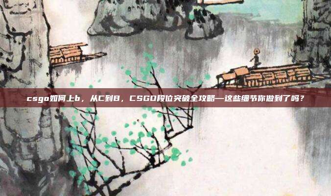 csgo如何上b,从C到B,CSGO段位突破全攻略—这些细节你做到了吗?
