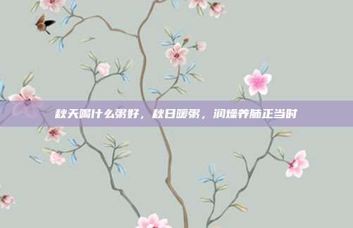秋天喝什么粥好,秋日暖粥,润燥养肺正当时