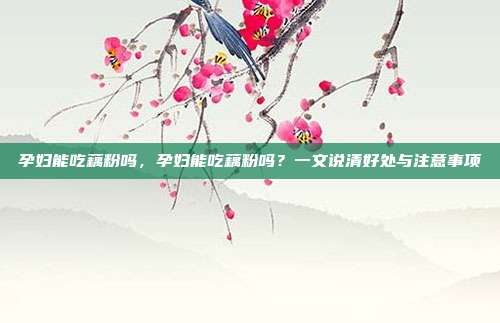 孕妇能吃藕粉吗,孕妇能吃藕粉吗?一文说清好处与注意事项