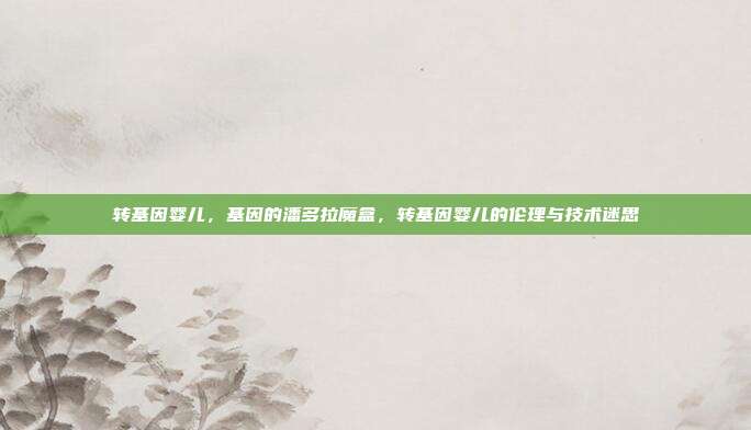 转基因婴儿,基因的潘多拉魔盒,转基因婴儿的伦理与技术迷思