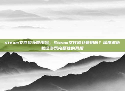 steam文件修补管用吗,Steam文件修补管用吗?深度解析验证游戏完整性的真相