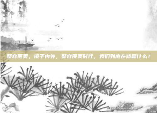 整容医美,镜子内外,整容医美时代,我们到底在修复什么?