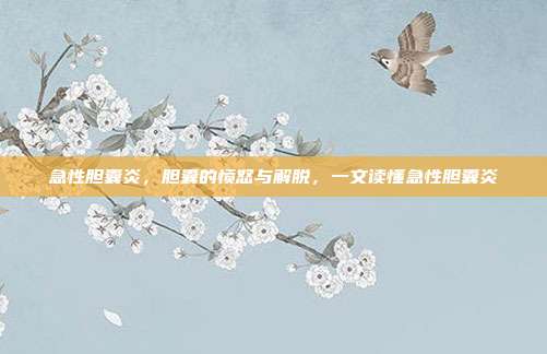 急性胆囊炎,胆囊的愤怒与解脱,一文读懂急性胆囊炎