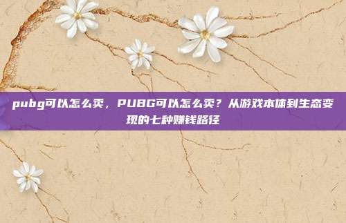 pubg可以怎么卖,PUBG可以怎么卖?从游戏本体到生态变现的七种赚钱路径