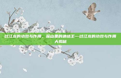 过江龙的功效与作用,深山里的通络王—过江龙的功效与作用大揭秘