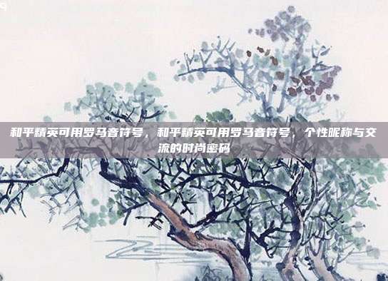 和平精英可用罗马音符号,和平精英可用罗马音符号,个性昵称与交流的时尚密码