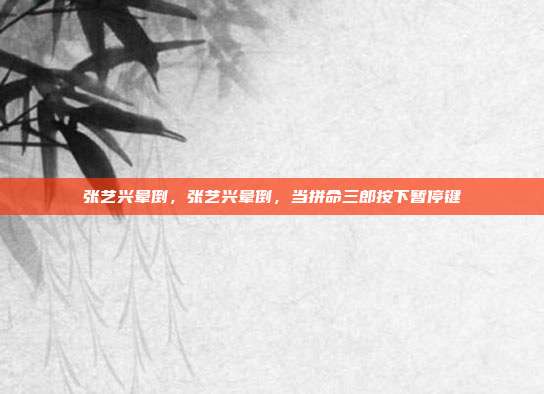 张艺兴晕倒,张艺兴晕倒,当拼命三郎按下暂停键