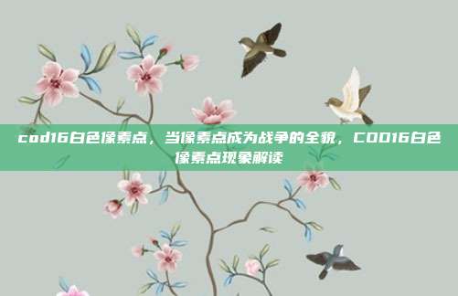 cod16白色像素点,当像素点成为战争的全貌,COD16白色像素点现象解读