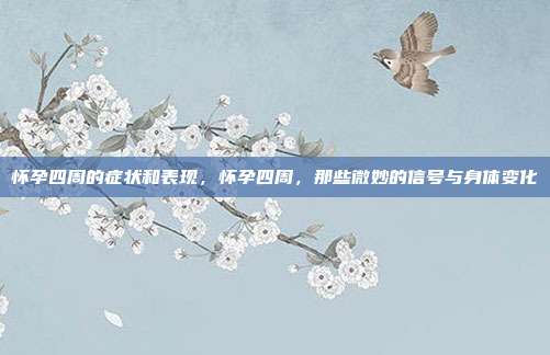 怀孕四周的症状和表现,怀孕四周,那些微妙的信号与身体变化
