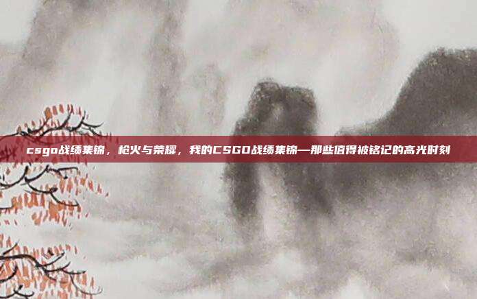 csgo战绩集锦,枪火与荣耀,我的CSGO战绩集锦—那些值得被铭记的高光时刻