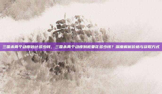 三国杀两个动皮估计多少钱,三国杀两个动皮到底要花多少钱?深度解析价格与获取方式